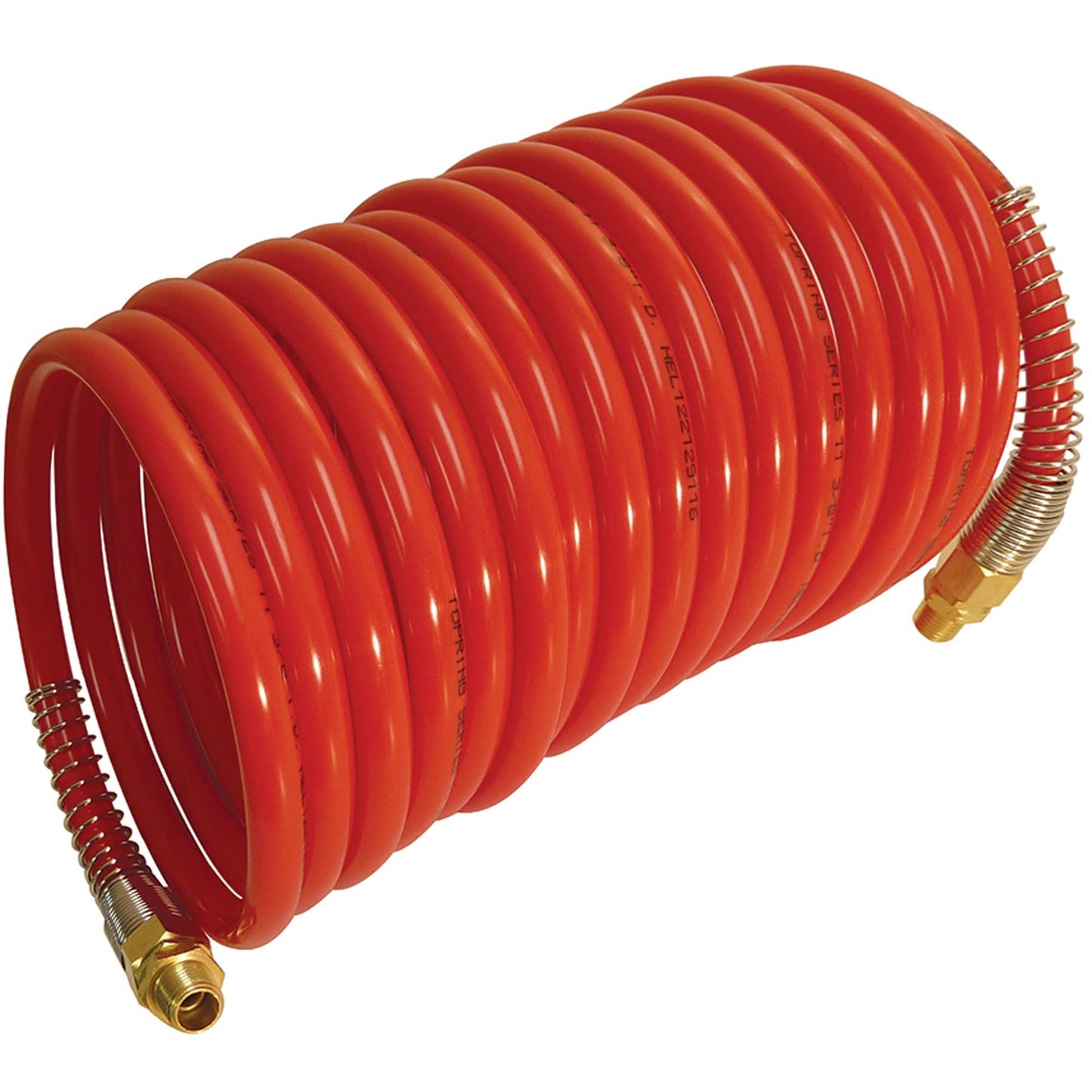 Maxpro Self-Storing Nylon Air Hoses With Fittings, Air, 1/4" ID x 12.5' L, Nylon, 200 PSI at 23 °C