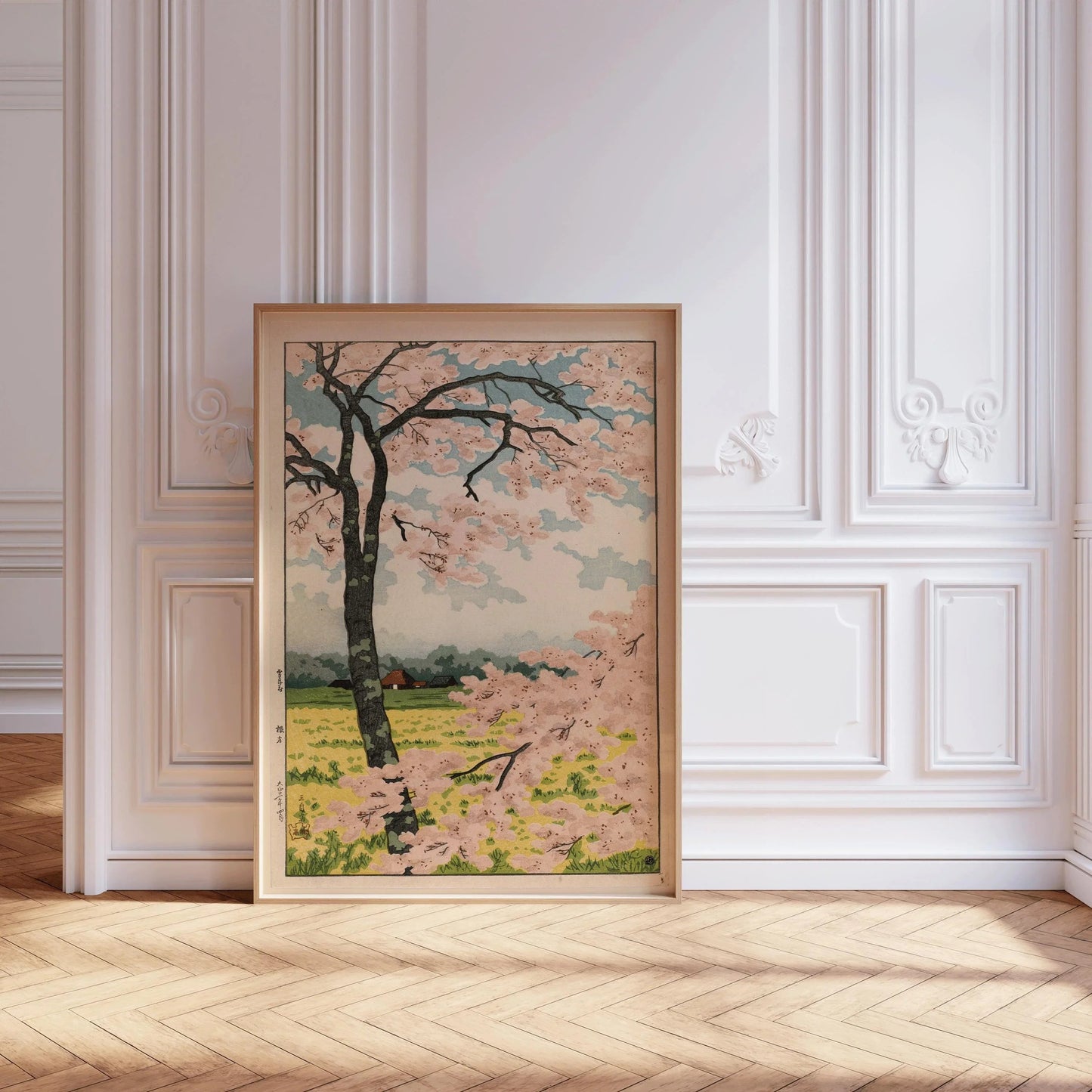Takahashi Shotei Cherry Blossoms Print: Vintage Japanese Woodblock Art