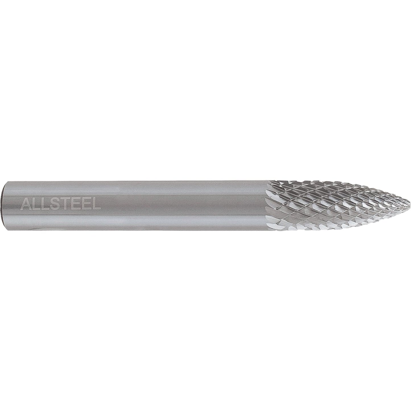 AllSteel™ Tapered Shape Carbide Burr, SG-3, 3/8" Dia., 1/4" Shank, 3/4" Depth of Cut