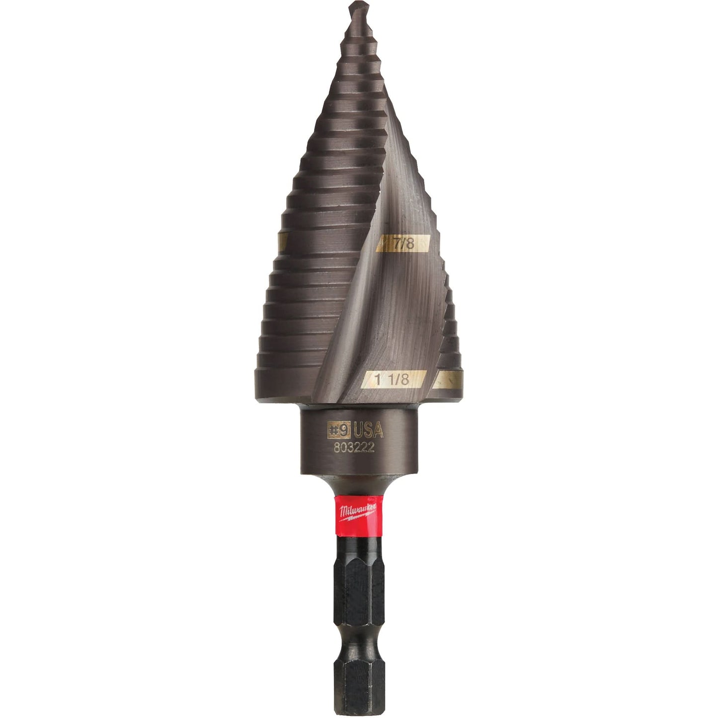 Foret étagé #9 Shockwave™ Impact Duty™, 7/8" - 1-1/8", incréments de 1/4", titane