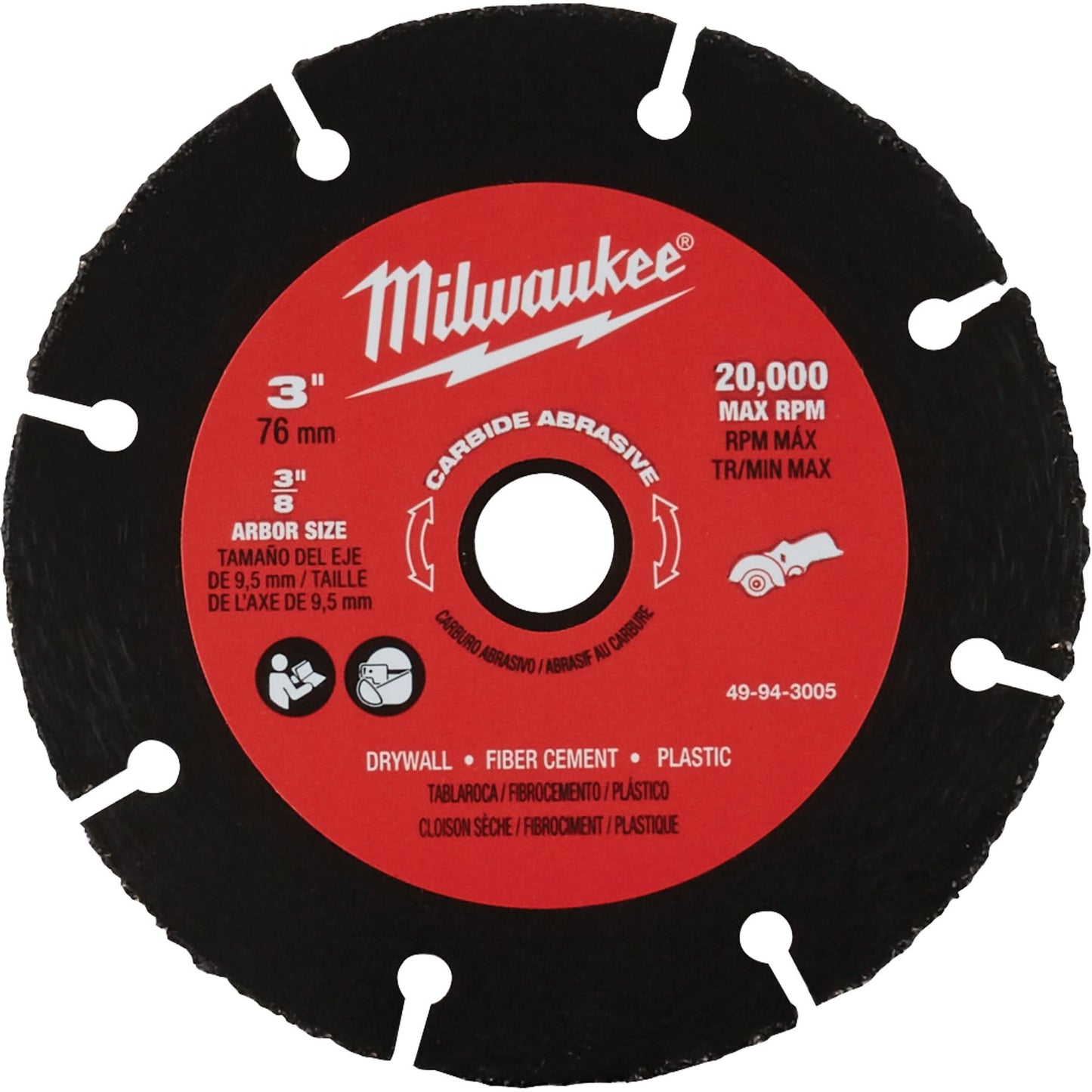 Carbide Abrasive Blade, 3" x 3/8" Arbor, Silicon Carbide, 20000 RPM