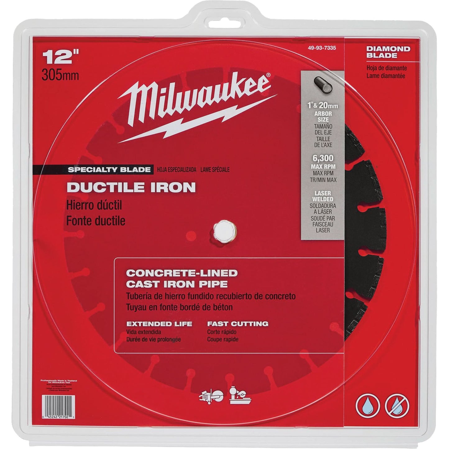 Circular Saw Blade, 12", Ductile Iron Use