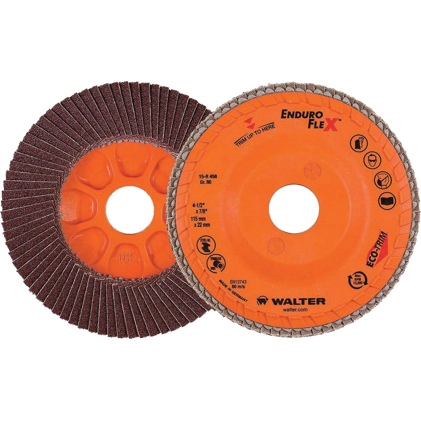 Disque à lamelles Enduro-Flex™ 4-1/2" x 7/8", type 27, grain 80, alumine de zirconium