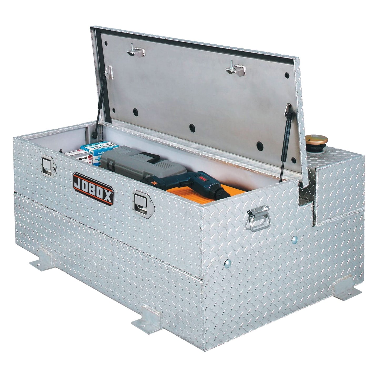 Aluminum Fuel Transfer Tank & Chest, Aluminum, 74 gal. Capacity, Silver
