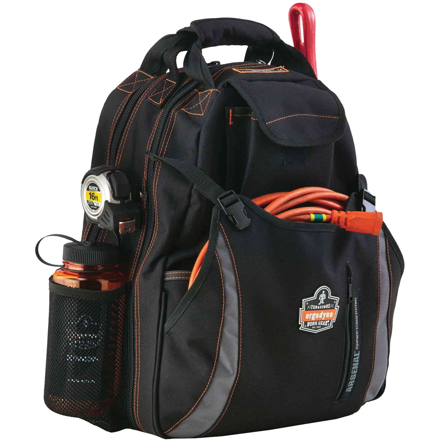 Arsenal® 5843 Tool Backpack, 13-1/2" L x 8-1/2" W, Black, Polyester