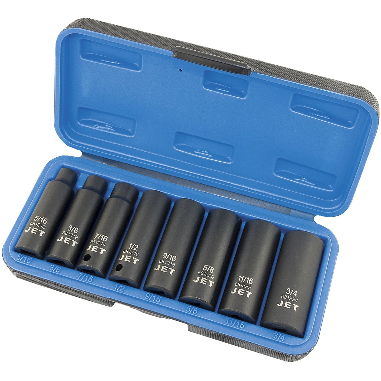 PS838D SAE Socket Set, 8 Pcs, Impact, 3/8" Drive Size, Deep