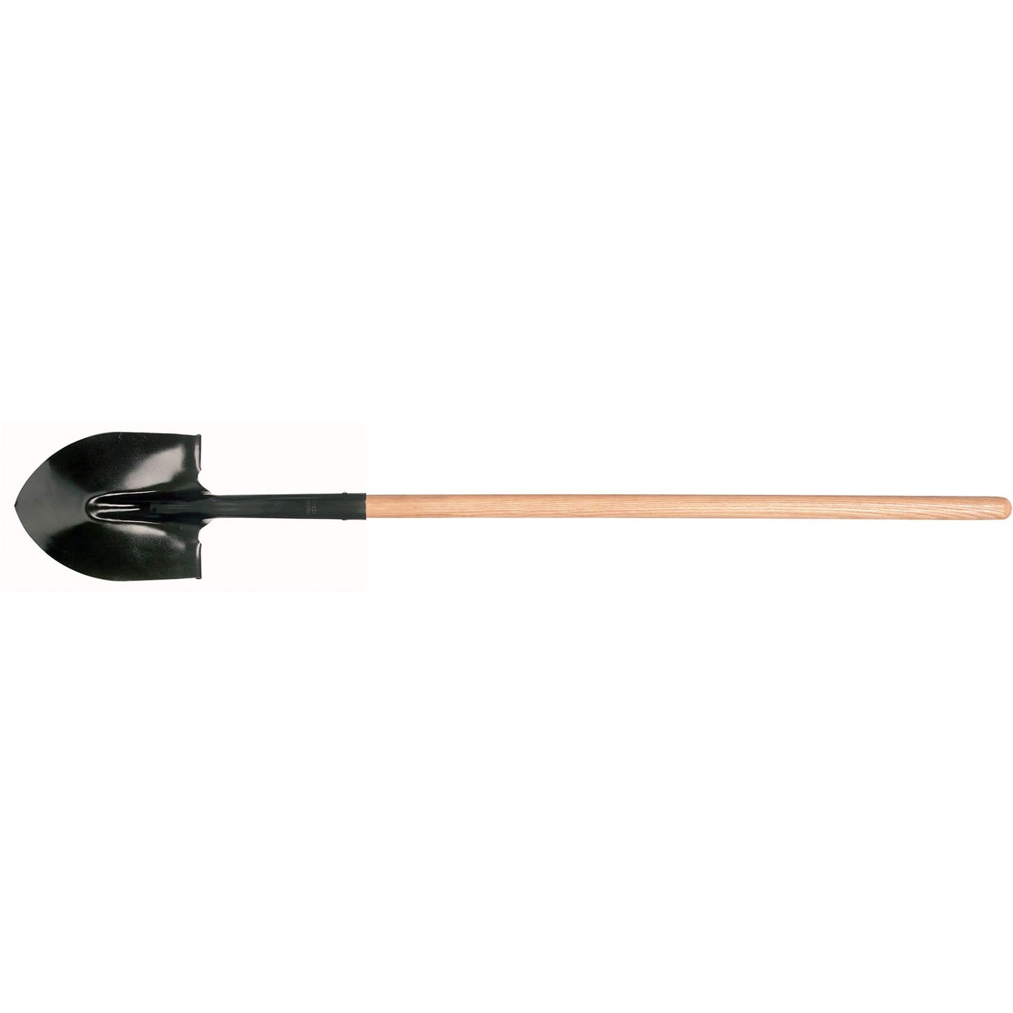 Round Point Shovel, Tempered Steel Blade, Hardwood, Straight Handle