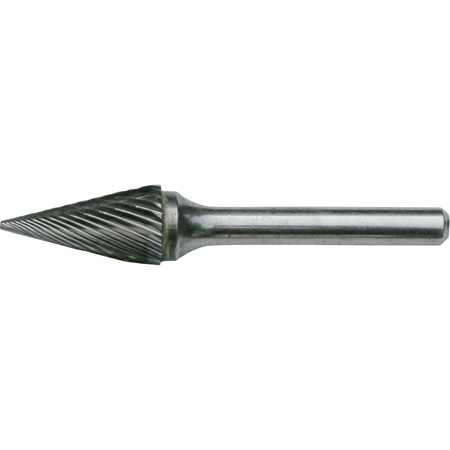 Solid Carbide Burrs - Pointed Cone Shape, SM-3, 1/4" Dia., 1/4" Shank, 1" Depth of Cut