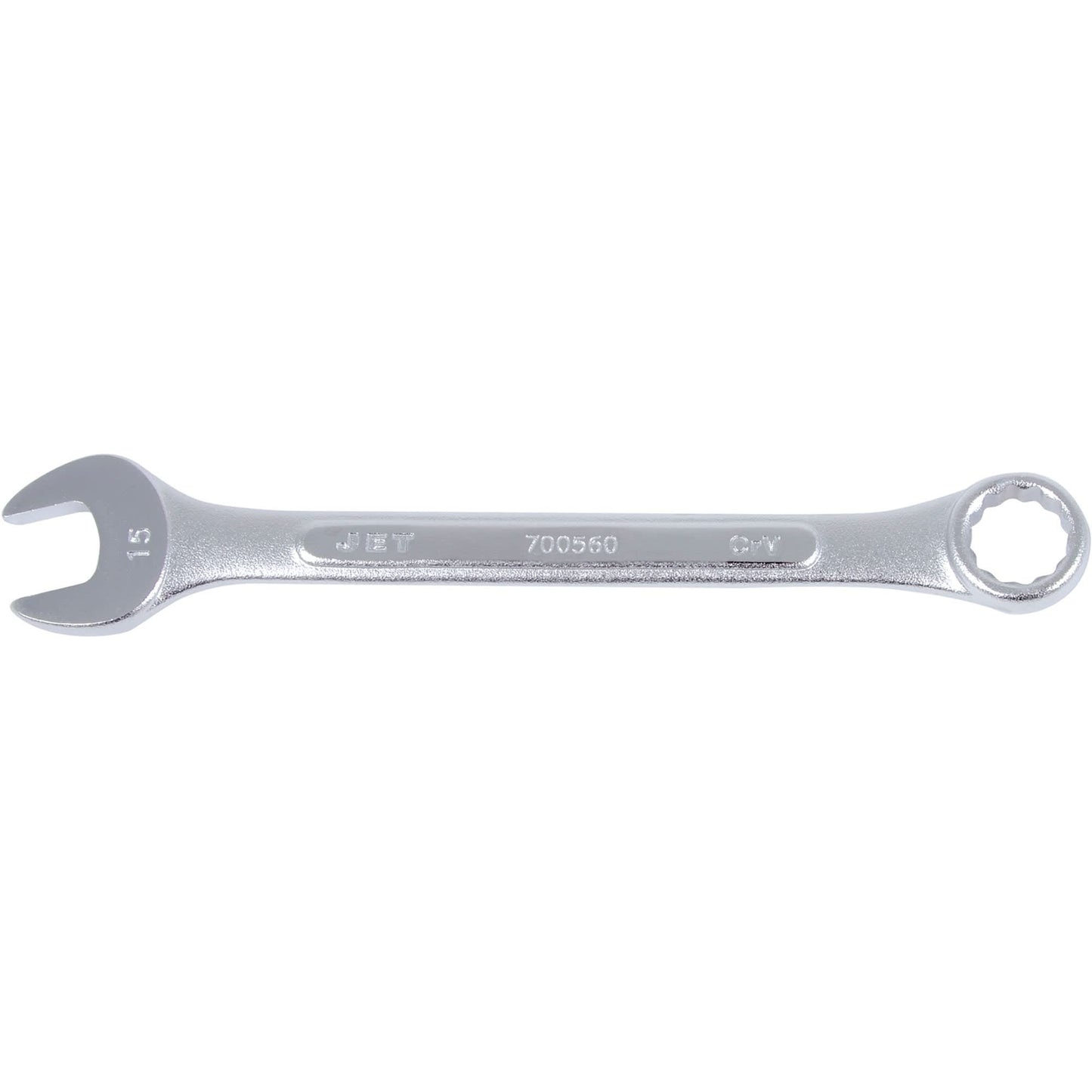 Raised Panel Combination Wrench, 15 mm, Chrome Finish