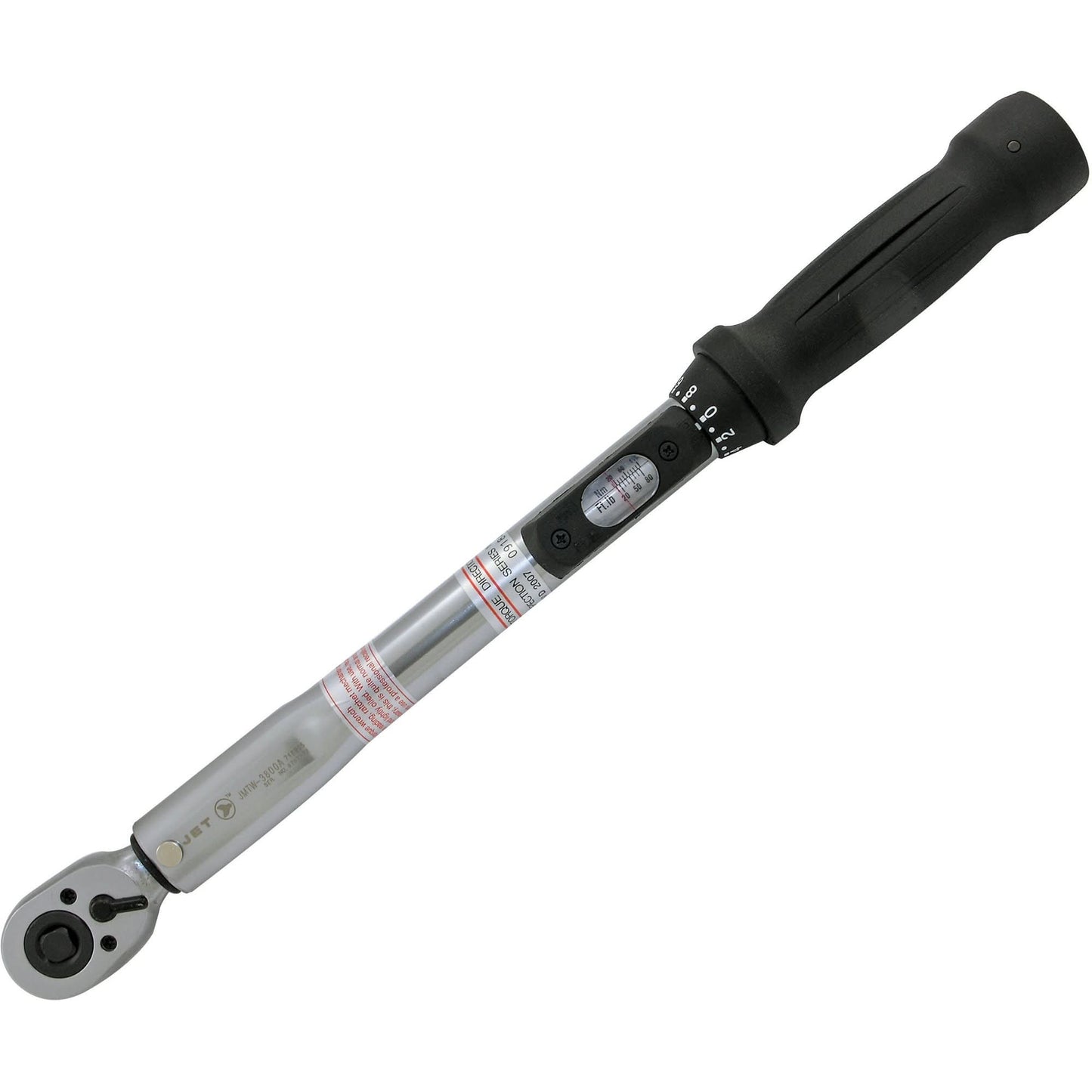 Heavy-Duty Slim Head Torque Wrench, Click, 3/8" Square Drive, 10 - 80 ft-lbs.