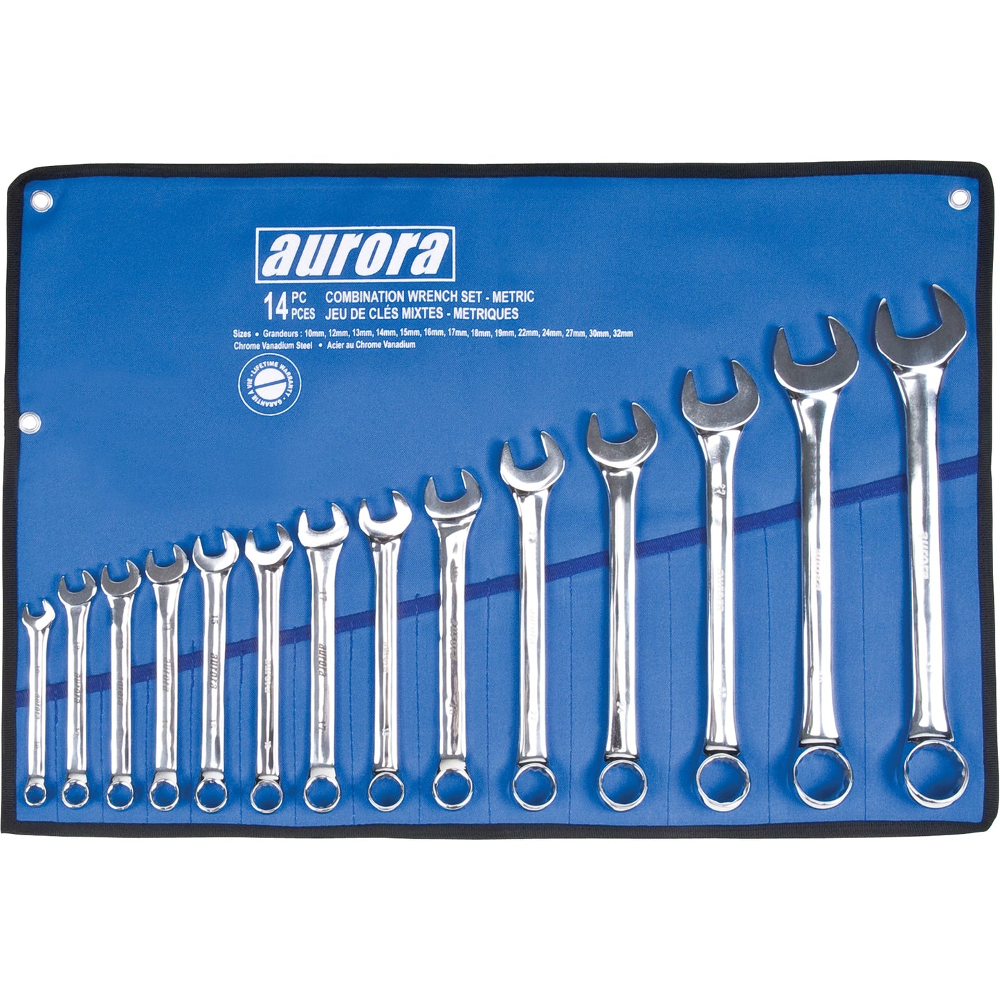 Wrench Set, Combination, 14 Pieces, Metric