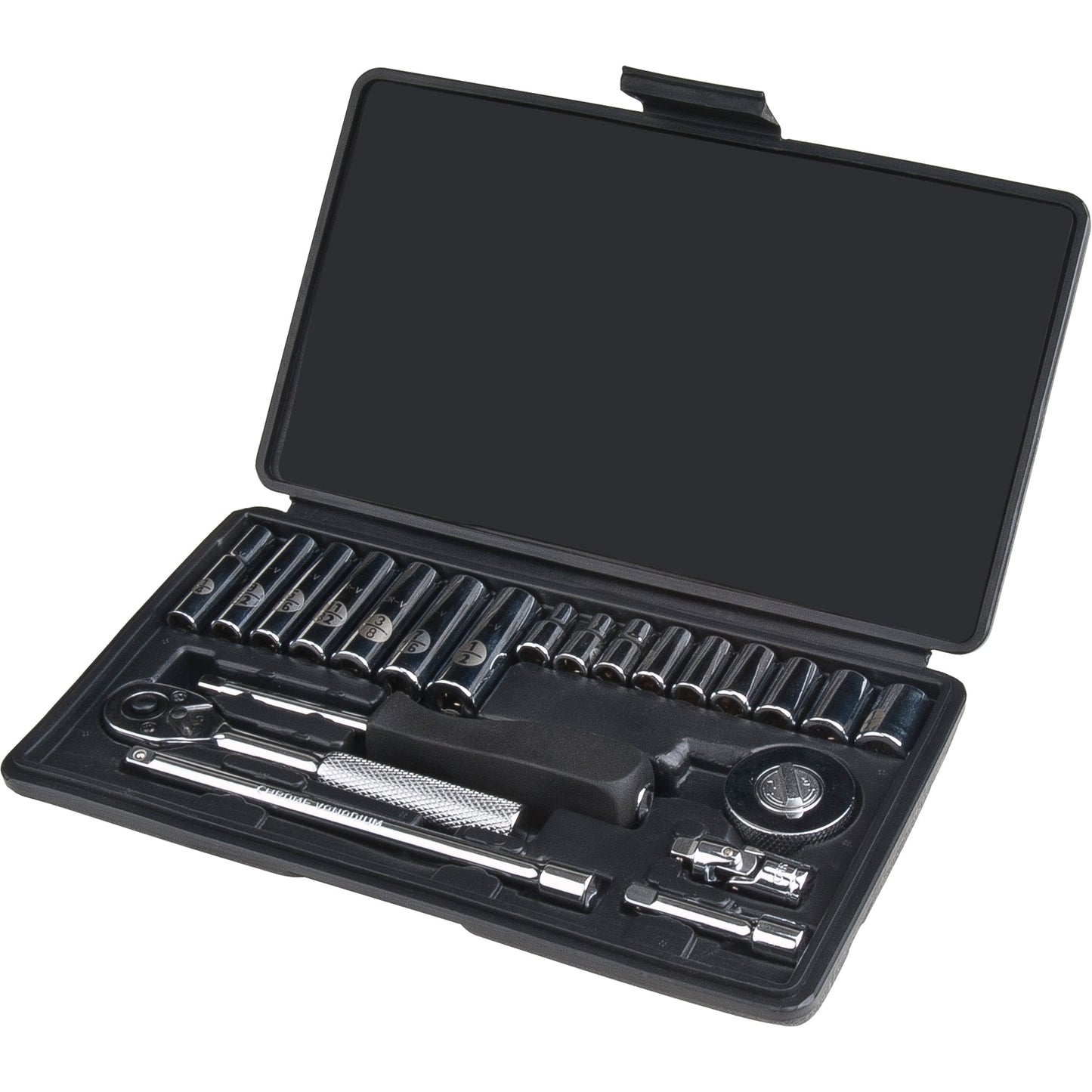 Socket Set, 22 Pcs, 1/4" Drive Size, Deep