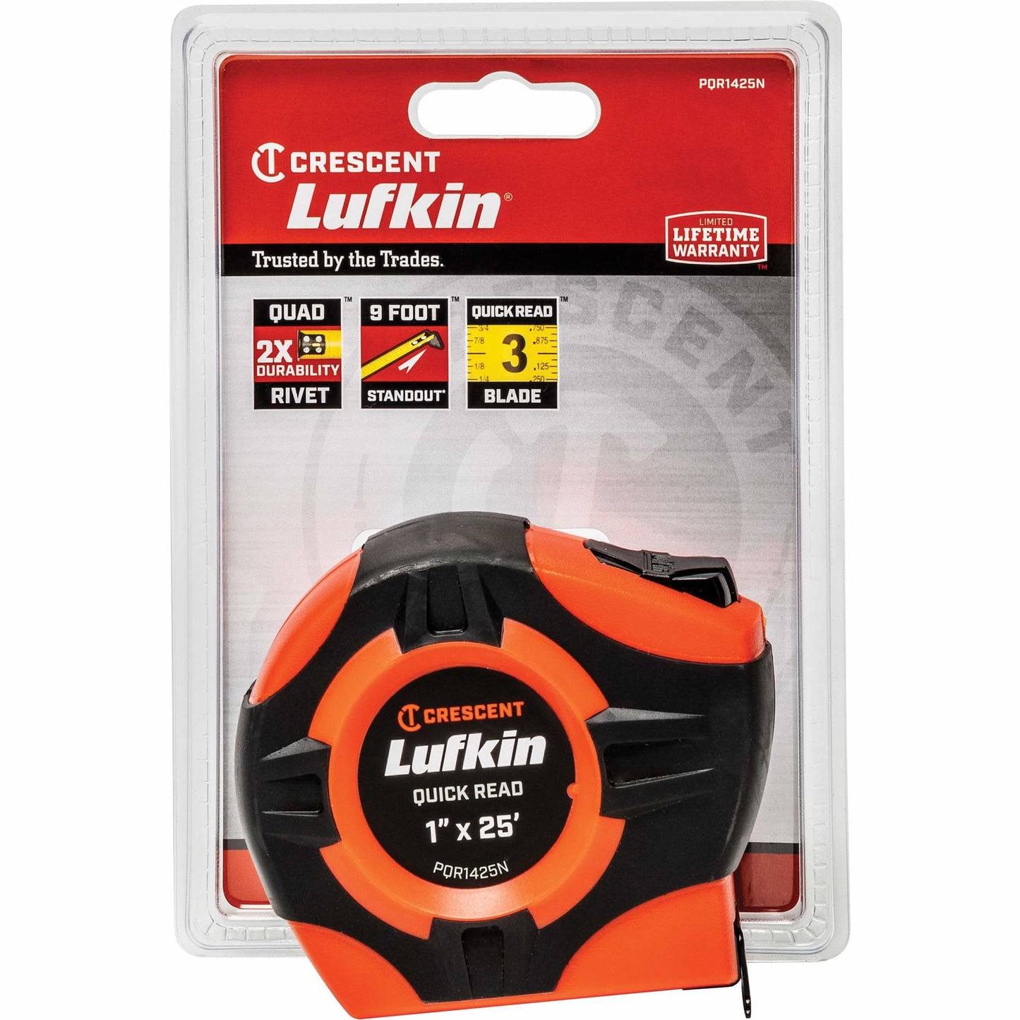 P1000 Series Measuring Tape, 1" x 25', in./ft. Graduations