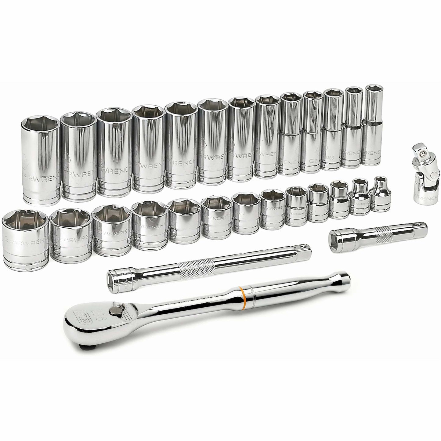 6-Point SAE Mechanics Tool Set, 30 Pcs, 3/8" Drive Size, Deep