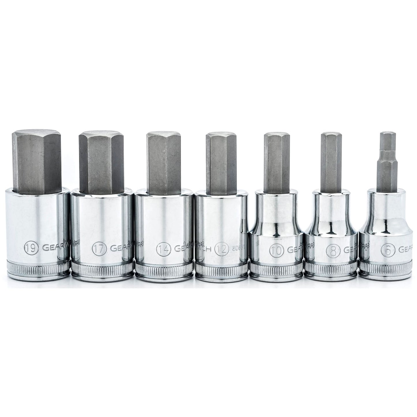Metric Bit Socket Set, Hex, 1/2" Drive, 7 Pcs