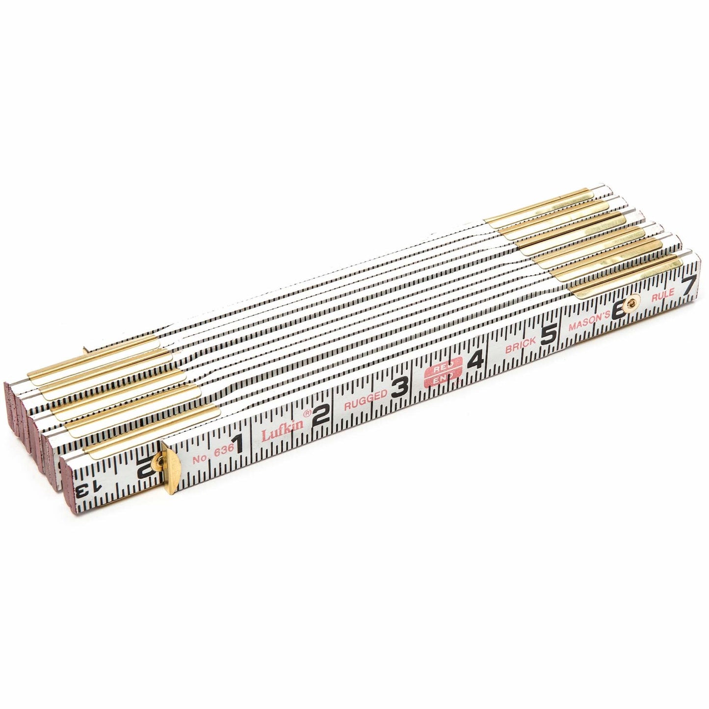 Red End® Brick Mason Rule, 6' L, Wood, 1/16" Graduations