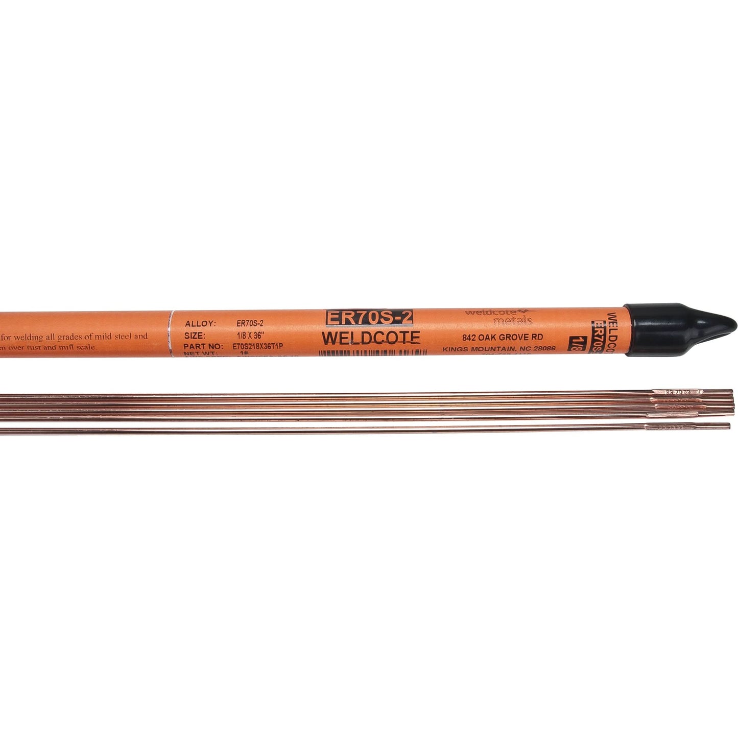 36" Cut Length TIG Rods, 1/8", Triple Deoxidized Steel