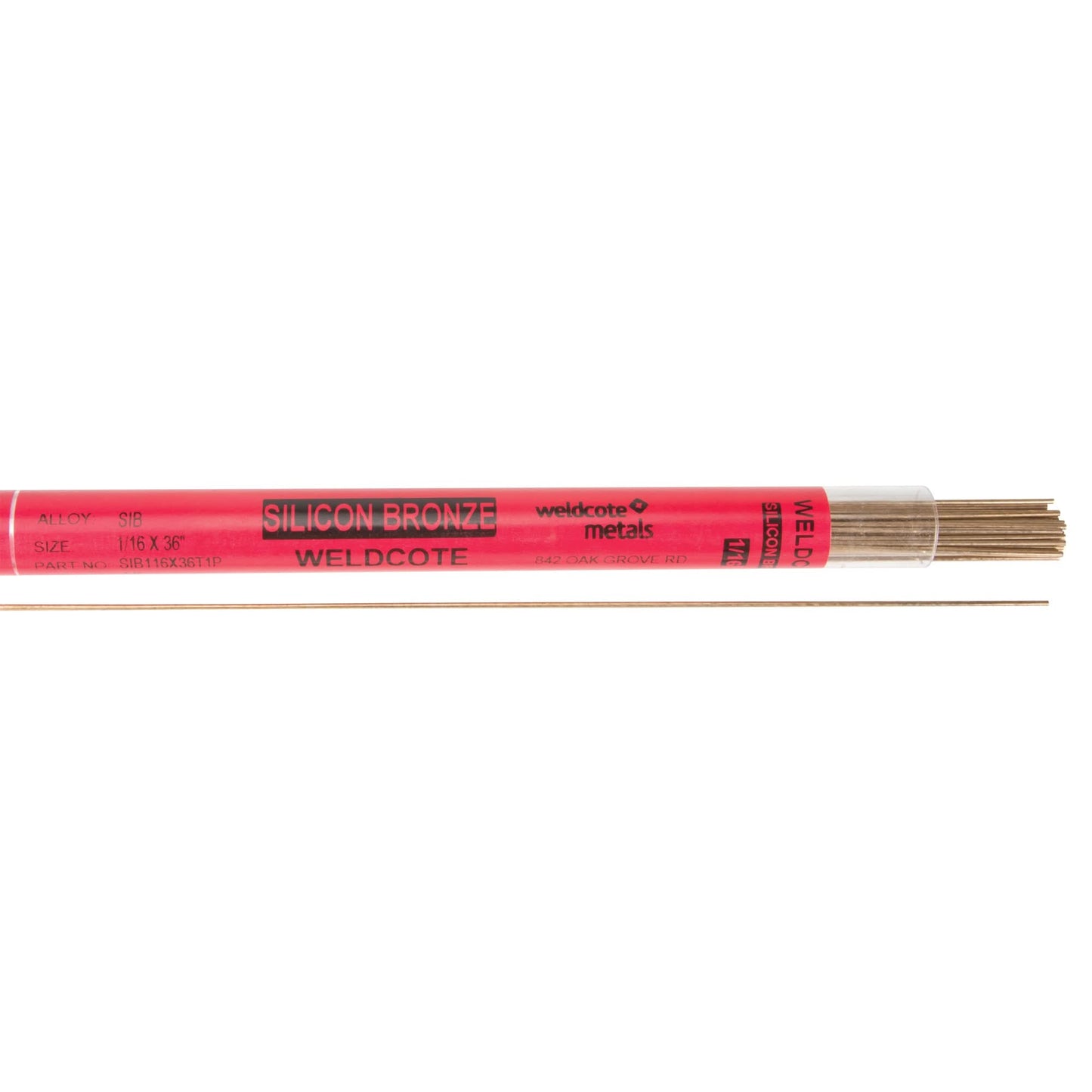 36" Cut Length TIG Rods, 1/16", Silicone Bronze
