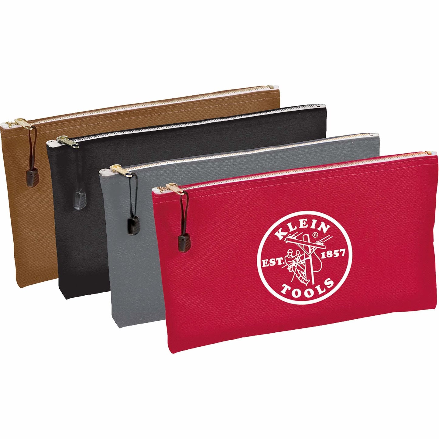 4-Pack Zipper Tool Pouches, Tool Holder, Canvas, 1 Pockets