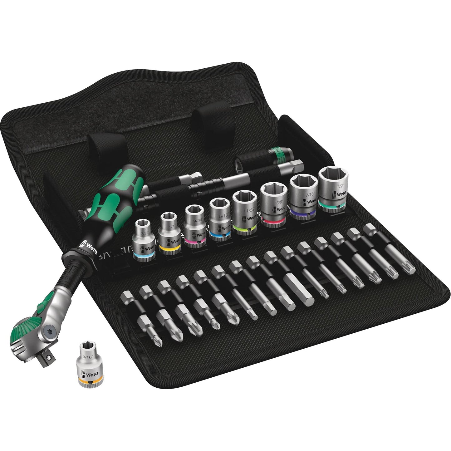 Zyklop Imperial Speed Ratchet Set, 28 Pcs, 1/4" Drive Size