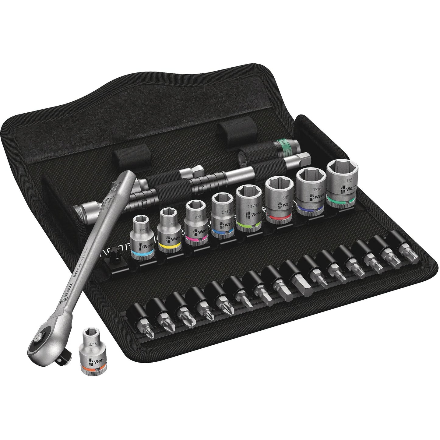 Zyklop Imperial Metal Ratchet Set, 28 Pcs, 1/4" Drive Size