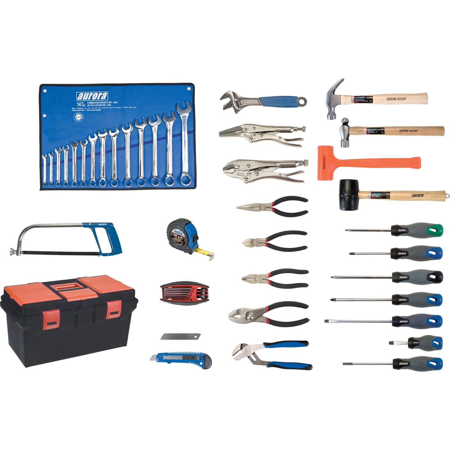 Boîte à outils de luxe avec boîte en plastique, 56 pièces