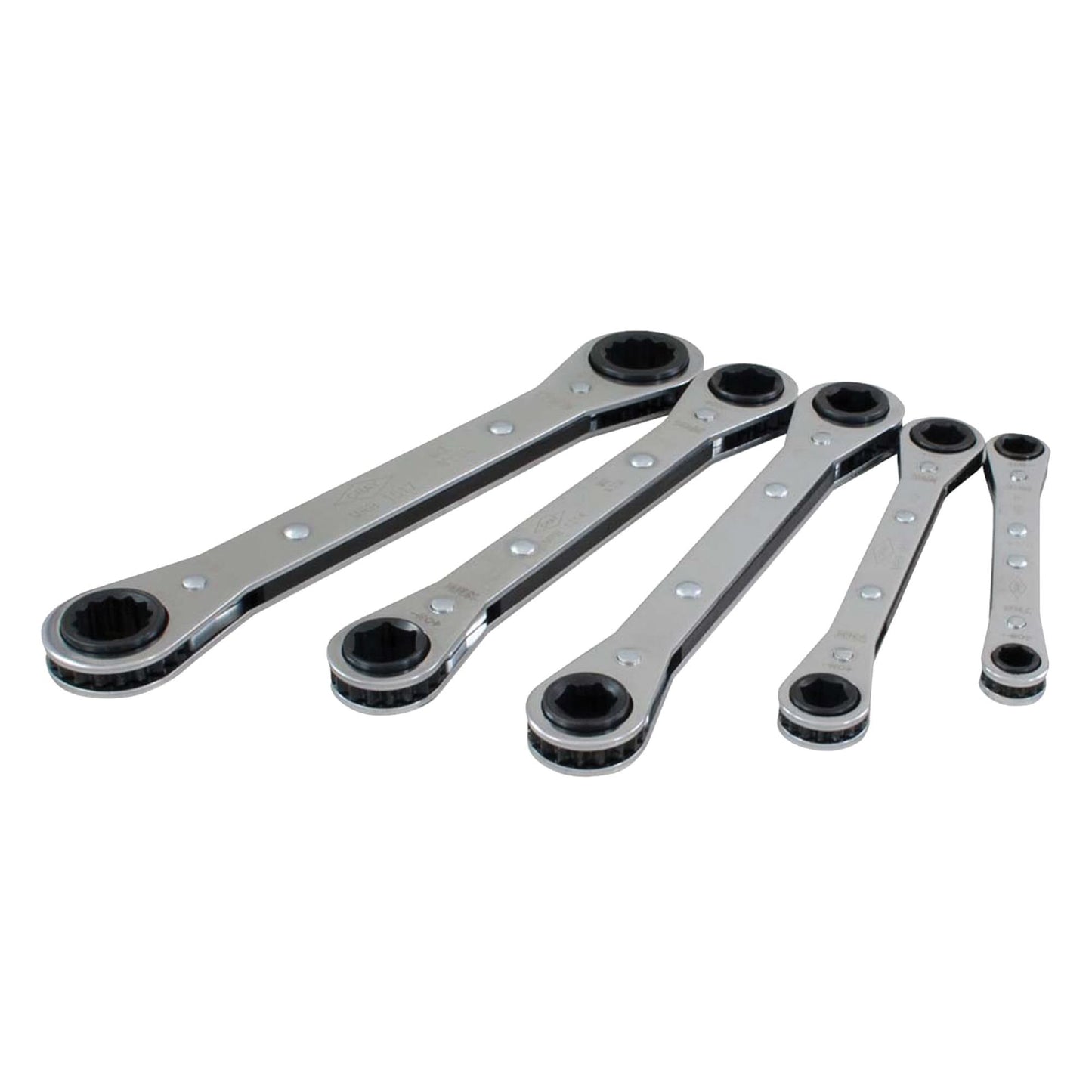 Wrench Set, Ratcheting Box, 5 Pieces, Metric
