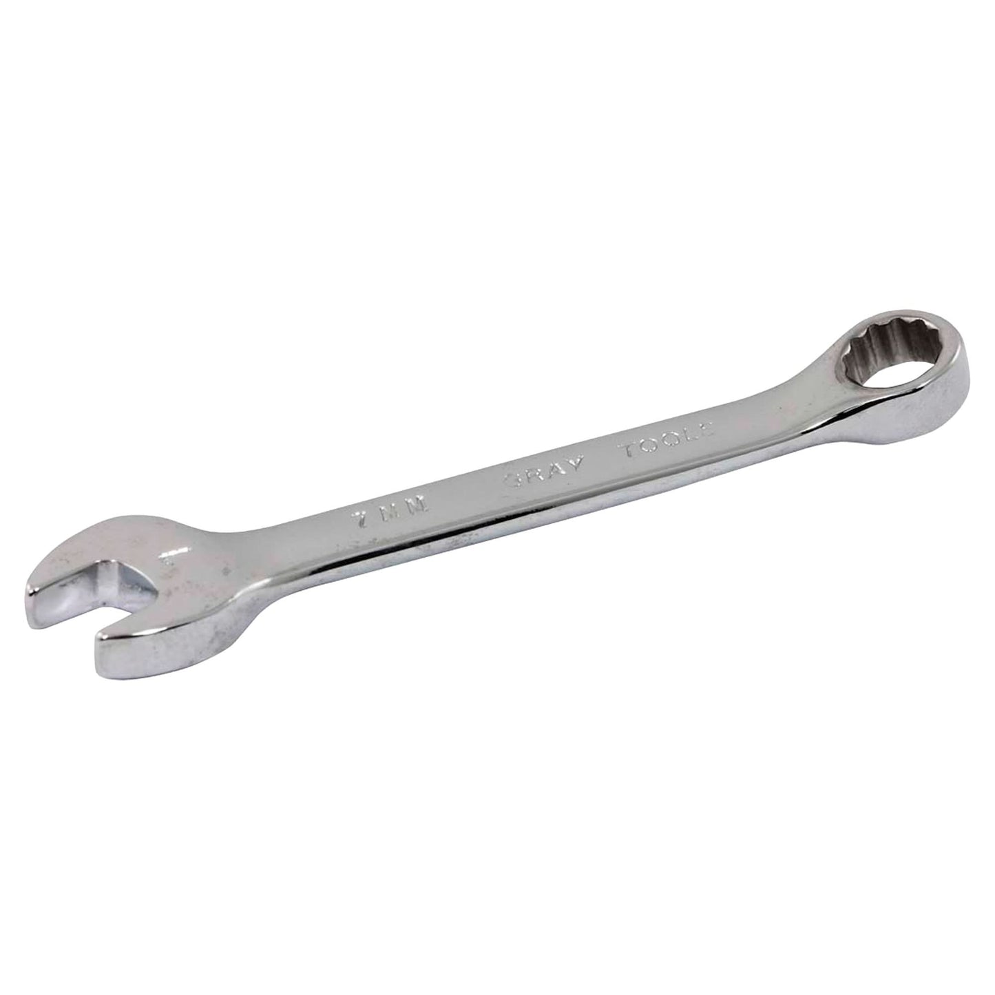 Stubby Combination Wrench, 12 Point, 7 mm, Chrome Finish