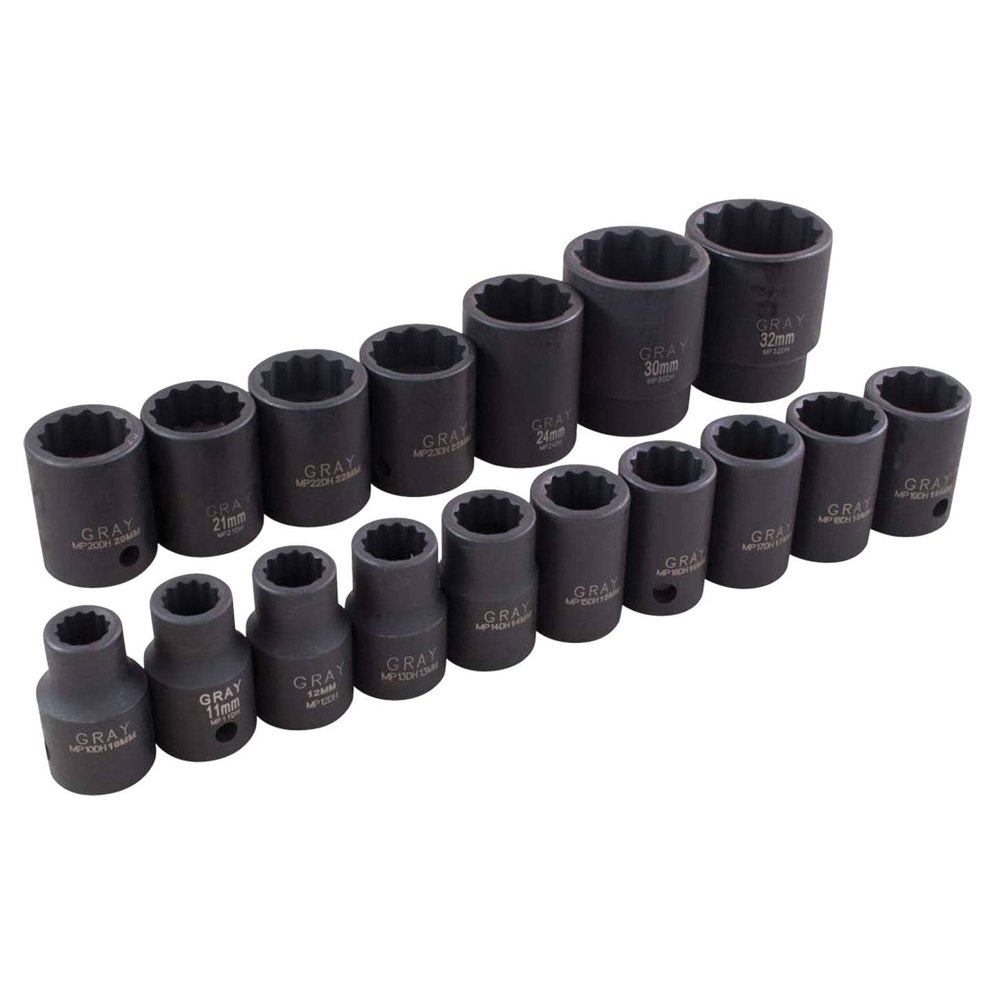 Socket Set, 17 Pcs, Impact, 1/2" Drive Size