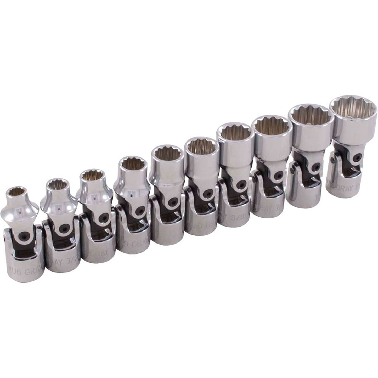 Universal Joint Socket Set, 10 Pcs, 1/4" Drive Size