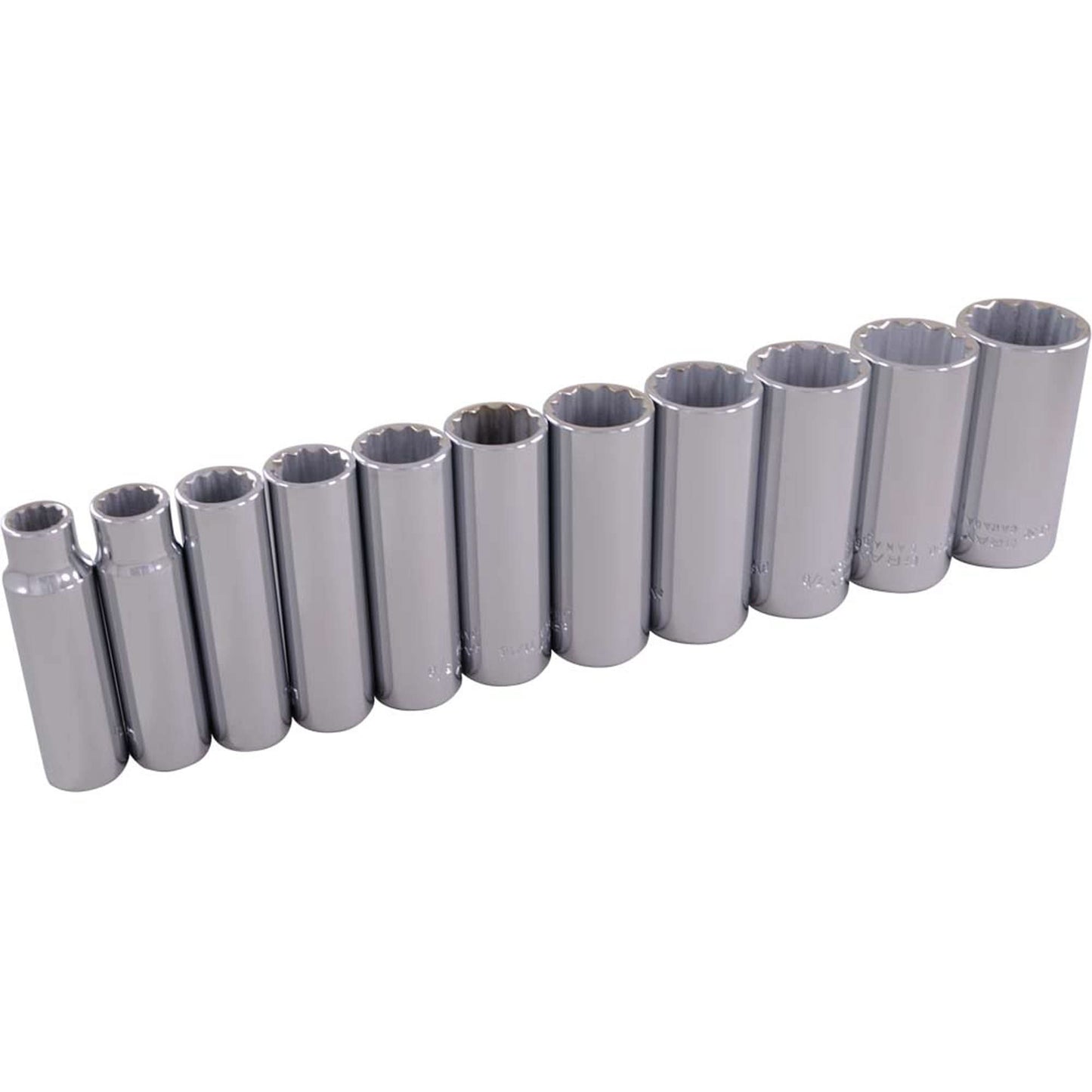 Socket Set, 11 Pcs, 3/8" Drive Size, Deep