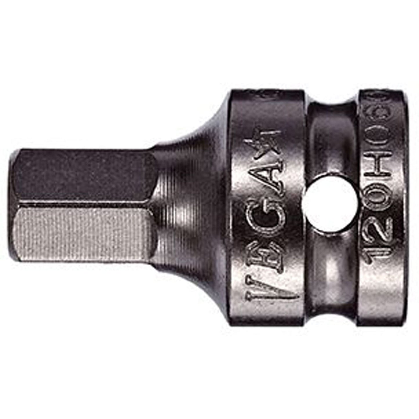 Socket Bit, Hex, 1/4" x 1" L, 3/8" Drive
