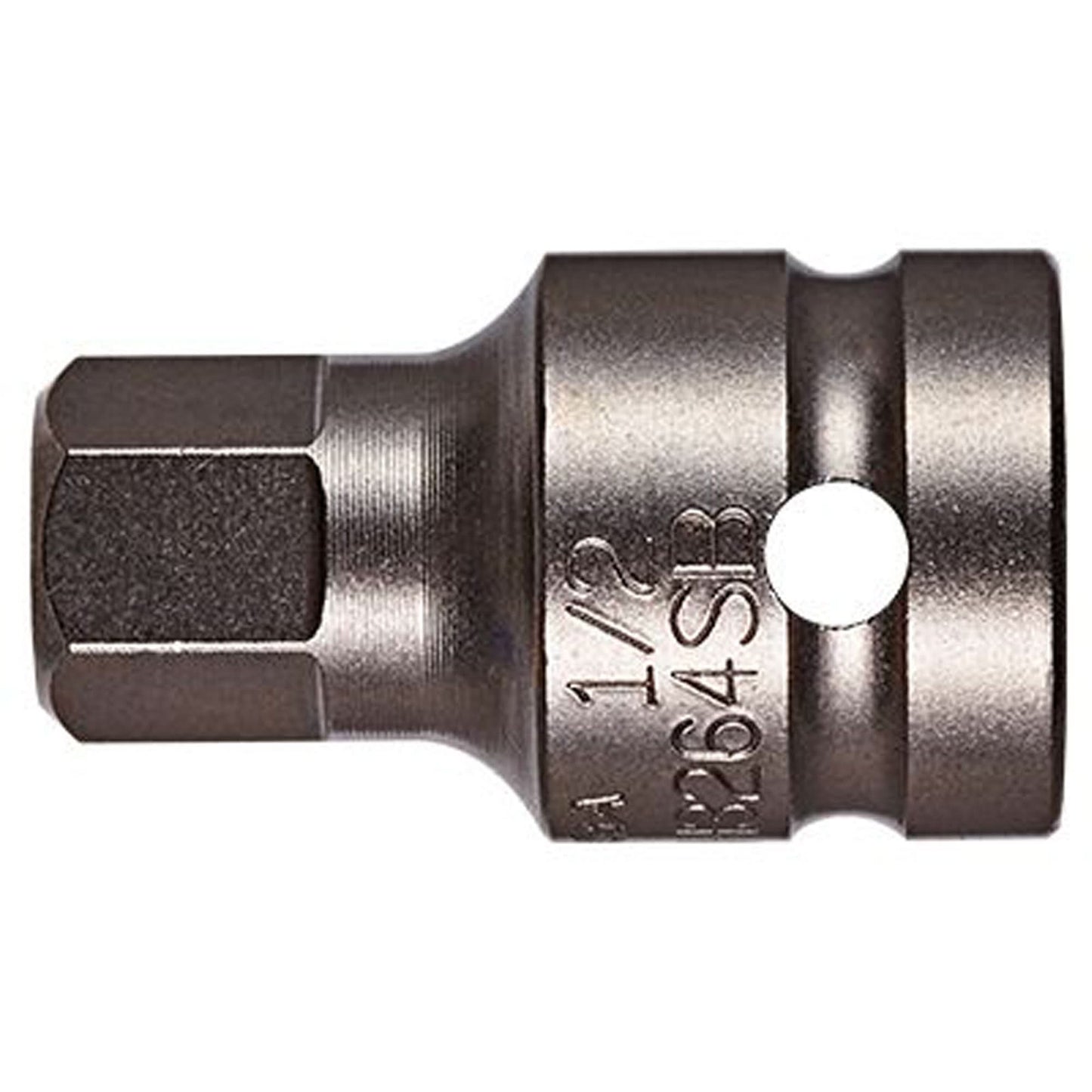 Socket Bit, Hex, 6 mm x 1-1/2" L, 1/2" Drive