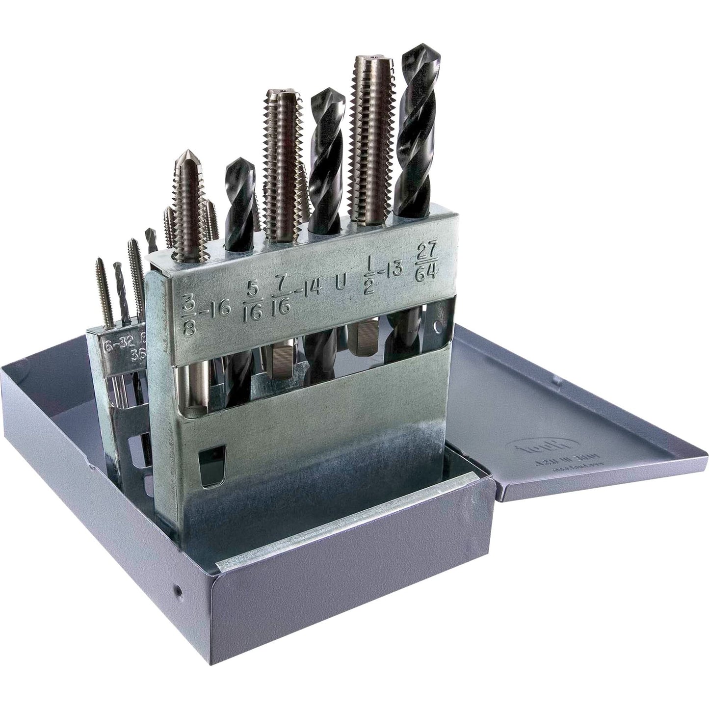 Jeu de tarauds et forets Drillco® UNC, 18 pièces