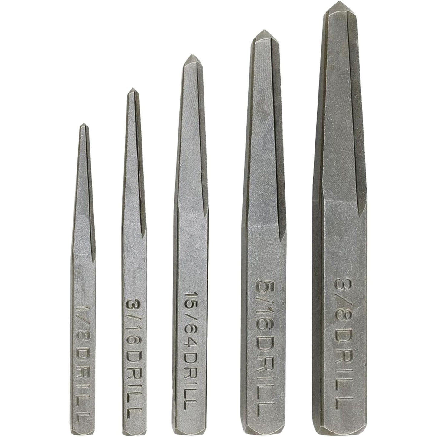 Screw Extractor Set, Chromium Steel, 5 Pieces