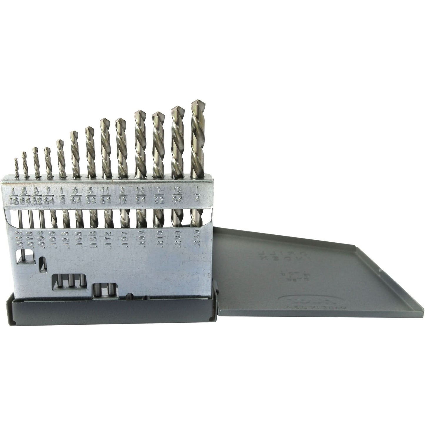 Drillco® USA Left-Hand Jobber Length Drill Bit Set, 13 Pieces, High Speed Steel