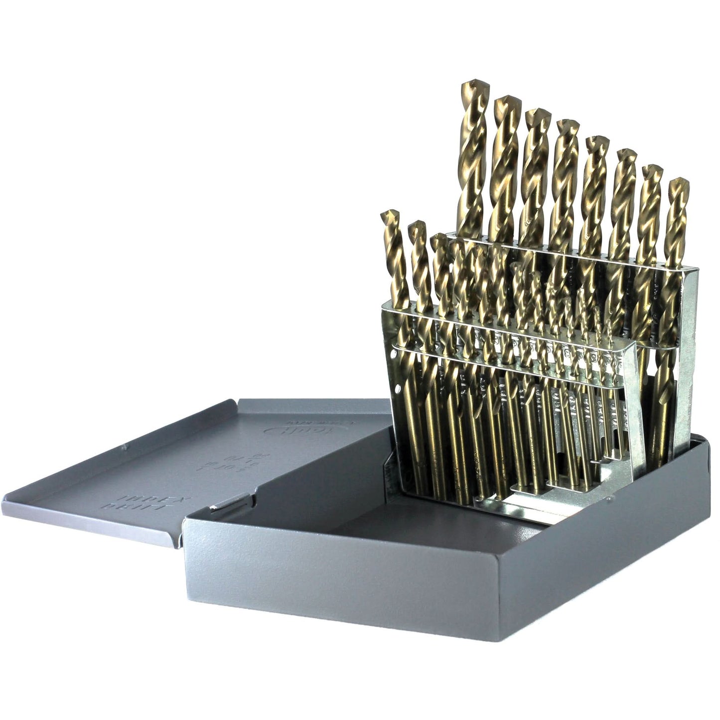 Drillco® USA Heavy-Duty Jobber Length Drill Bit Set, 21 Pieces, Cobalt