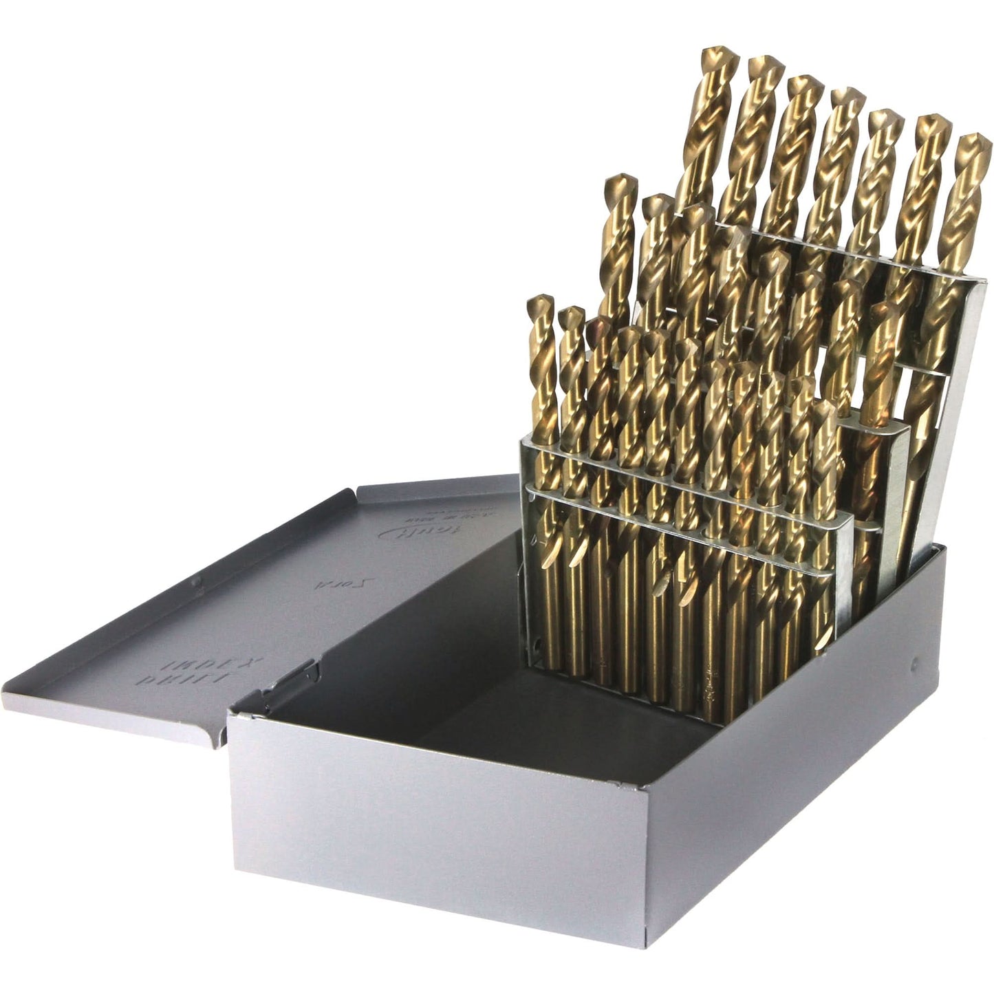 Drillco® USA Heavy-Duty Jobber Length Drill Bit Set, 26 Pieces, Cobalt