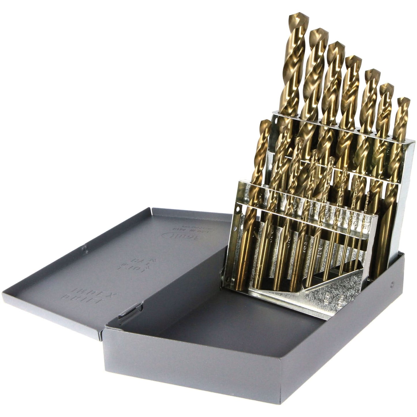 Drillco® Heavy-Duty Jobber Length Drill Bit Set, 15 Pieces, Cobalt
