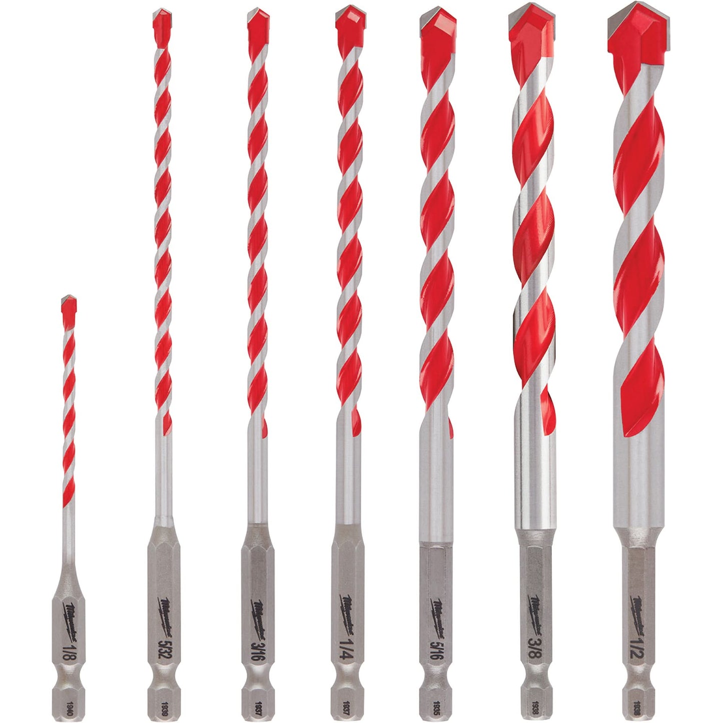 Large Shockwave™ Hammer Drill Bit Kit, 7 Pieces, Carbide