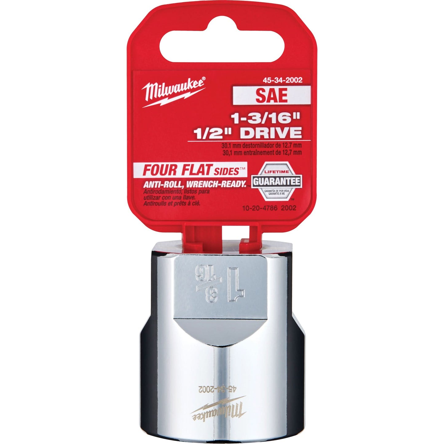 SAE Socket with Four Flat™ Sides, 1-3/16", 1/2" Drive, 6 Points