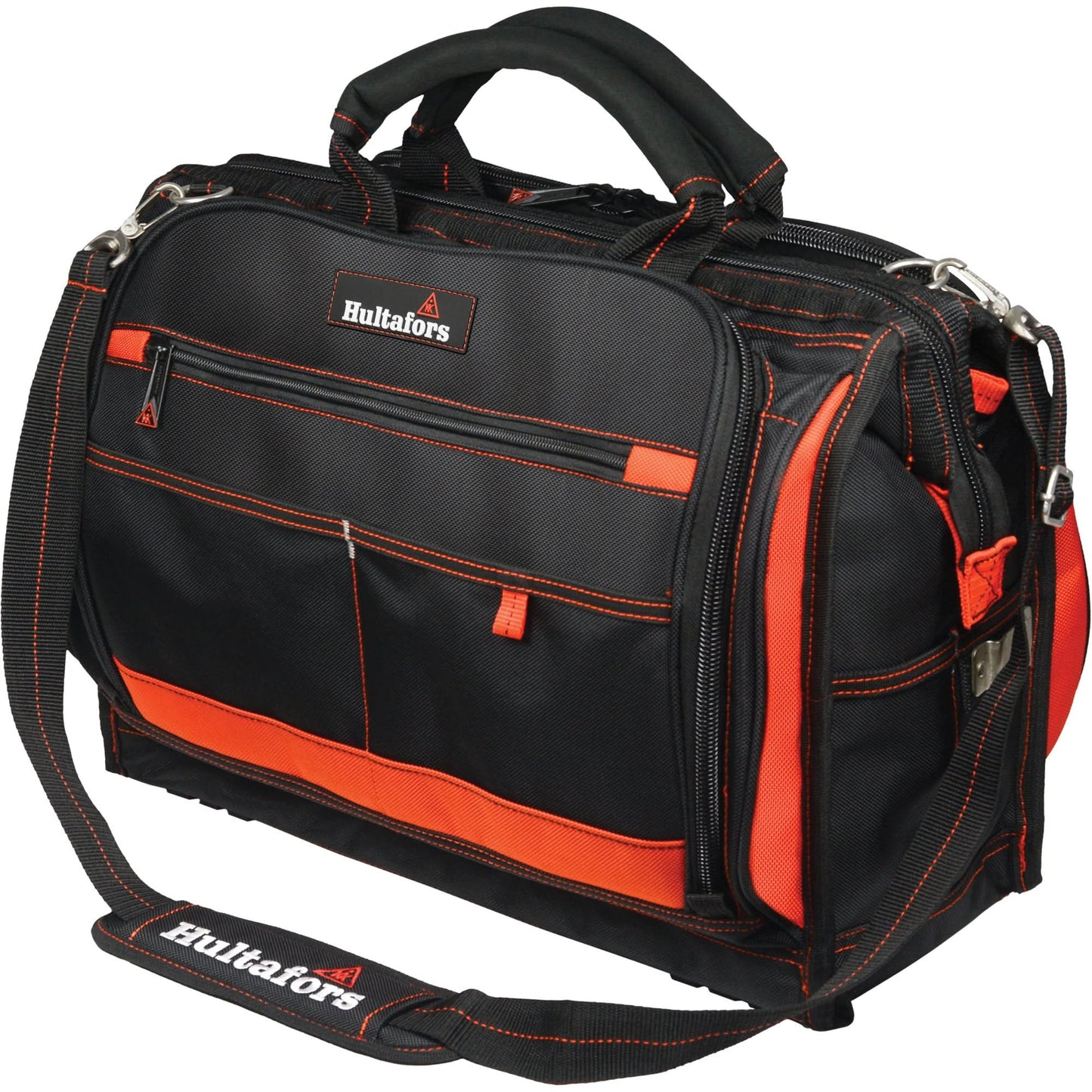 Sac à outils multi-compartiments 18", polyester balistique, 50 poches, noir/rouge
