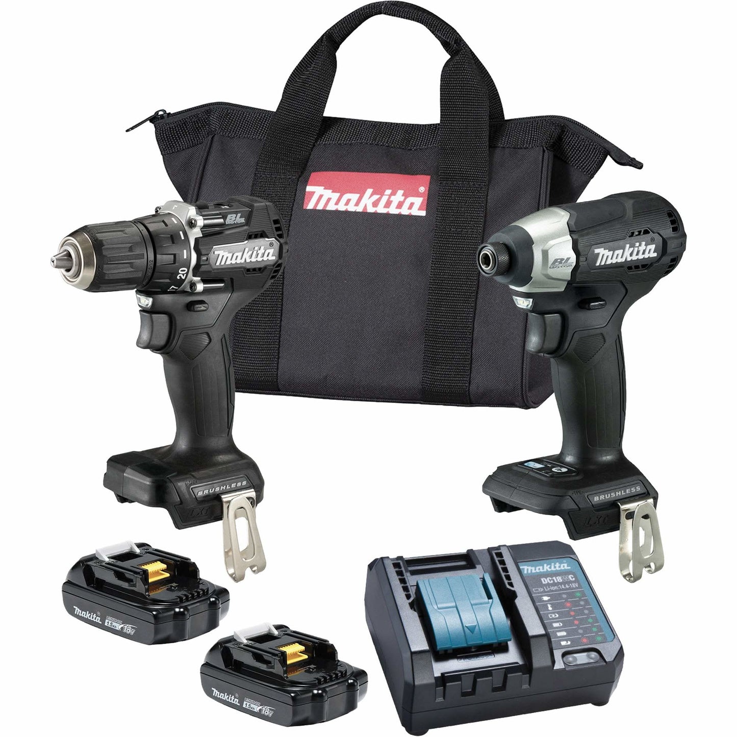LXT Brushless Sub-Compact 2-Tool Combo Kit, Lithium-Ion, 18 V