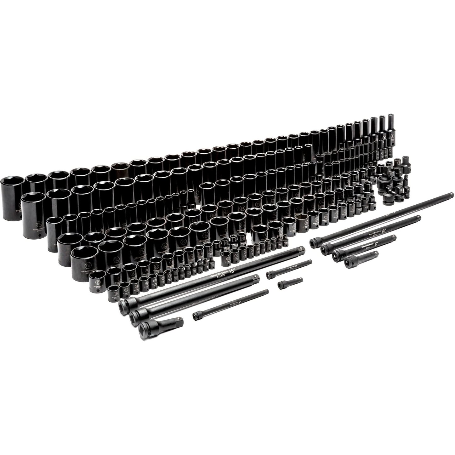 6-Point SAE/Metric Master Socket Set, 209 Pcs, Impact, Deep