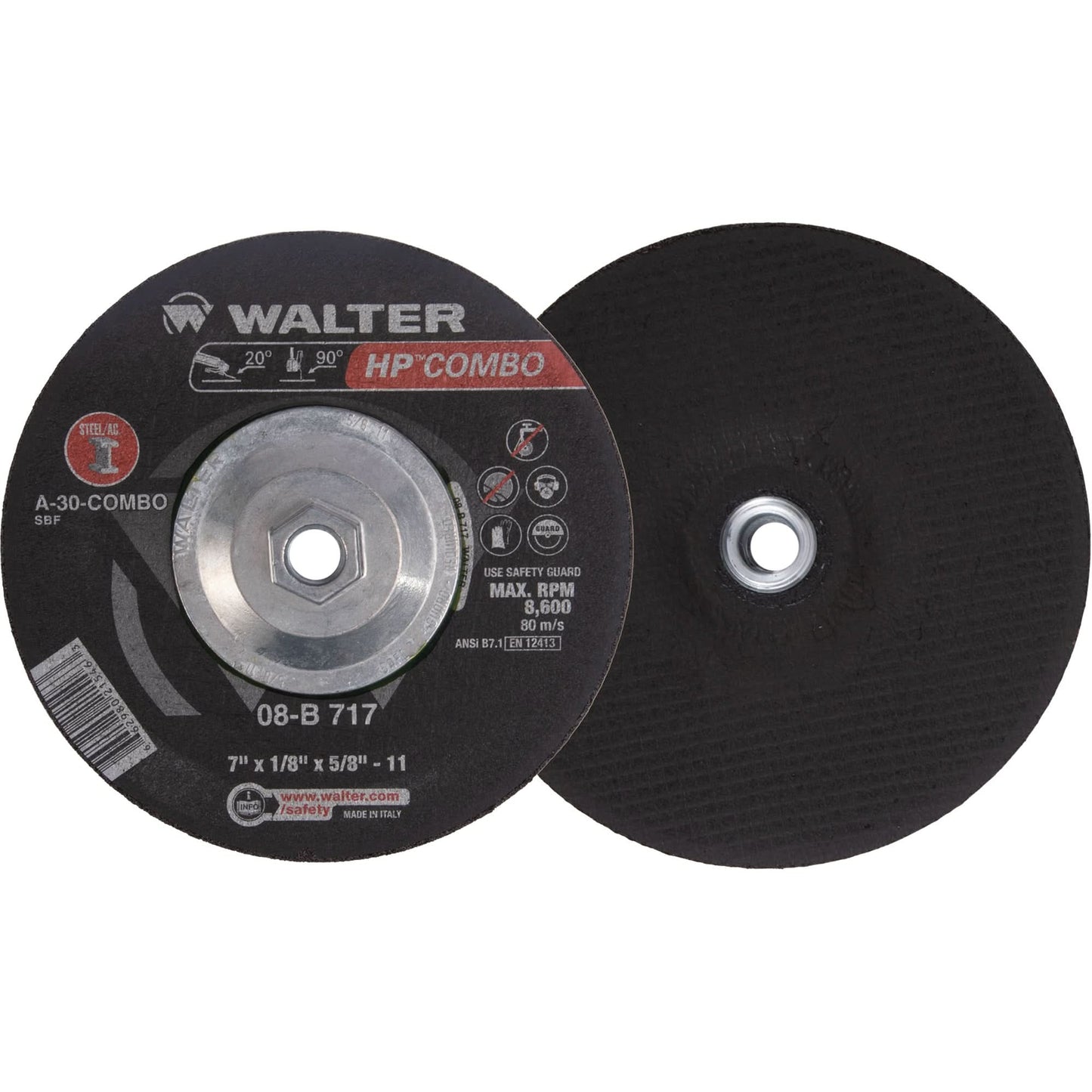 HP™ Combo Grinding and Cutting Wheel, 7" x 1/8", 5/8"-11 Arbor, Type 27, Aluminum Oxide, 8600 RPM
