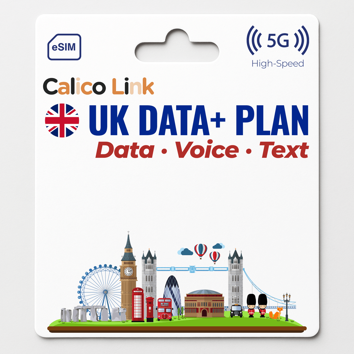 eSIM Voyage UK Plus avec données, appels et SMS