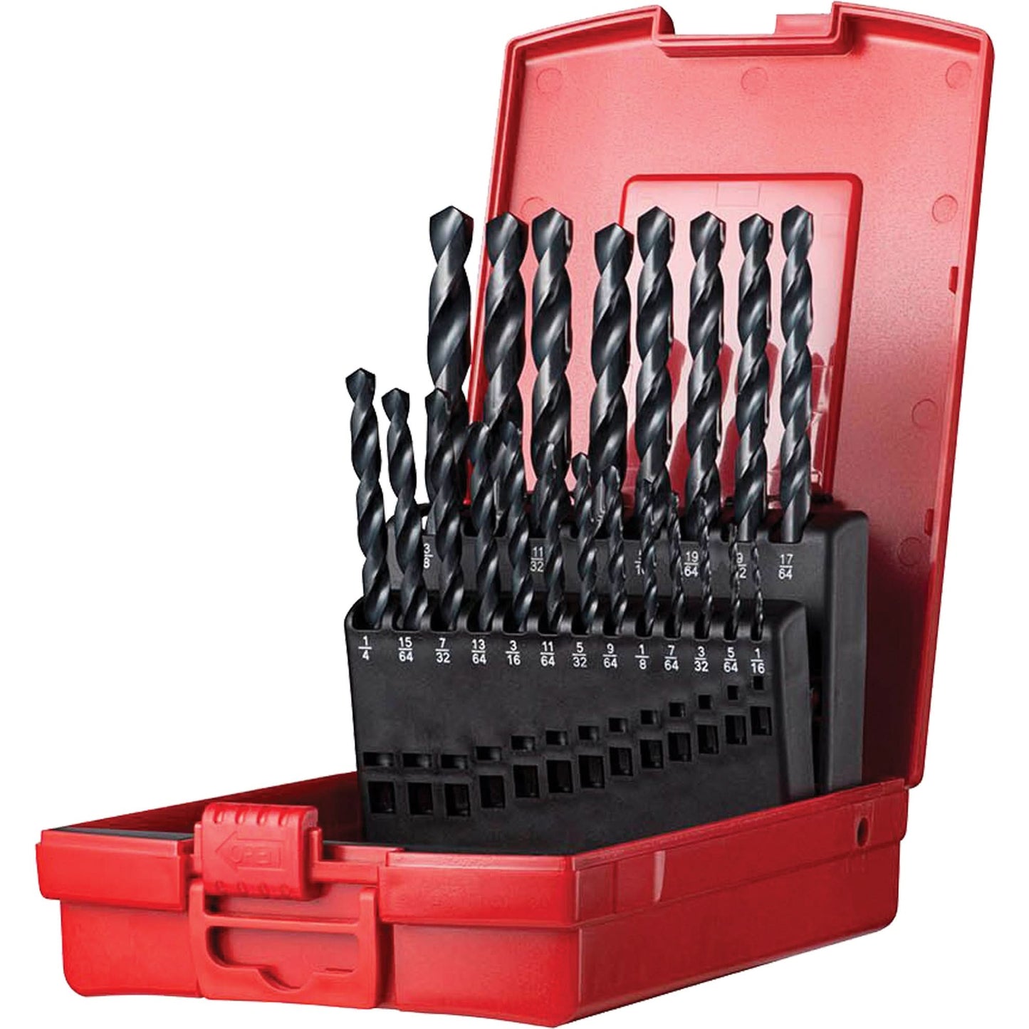 Jobber Length Drill Bit Set, 19 Pieces, High Speed Steel