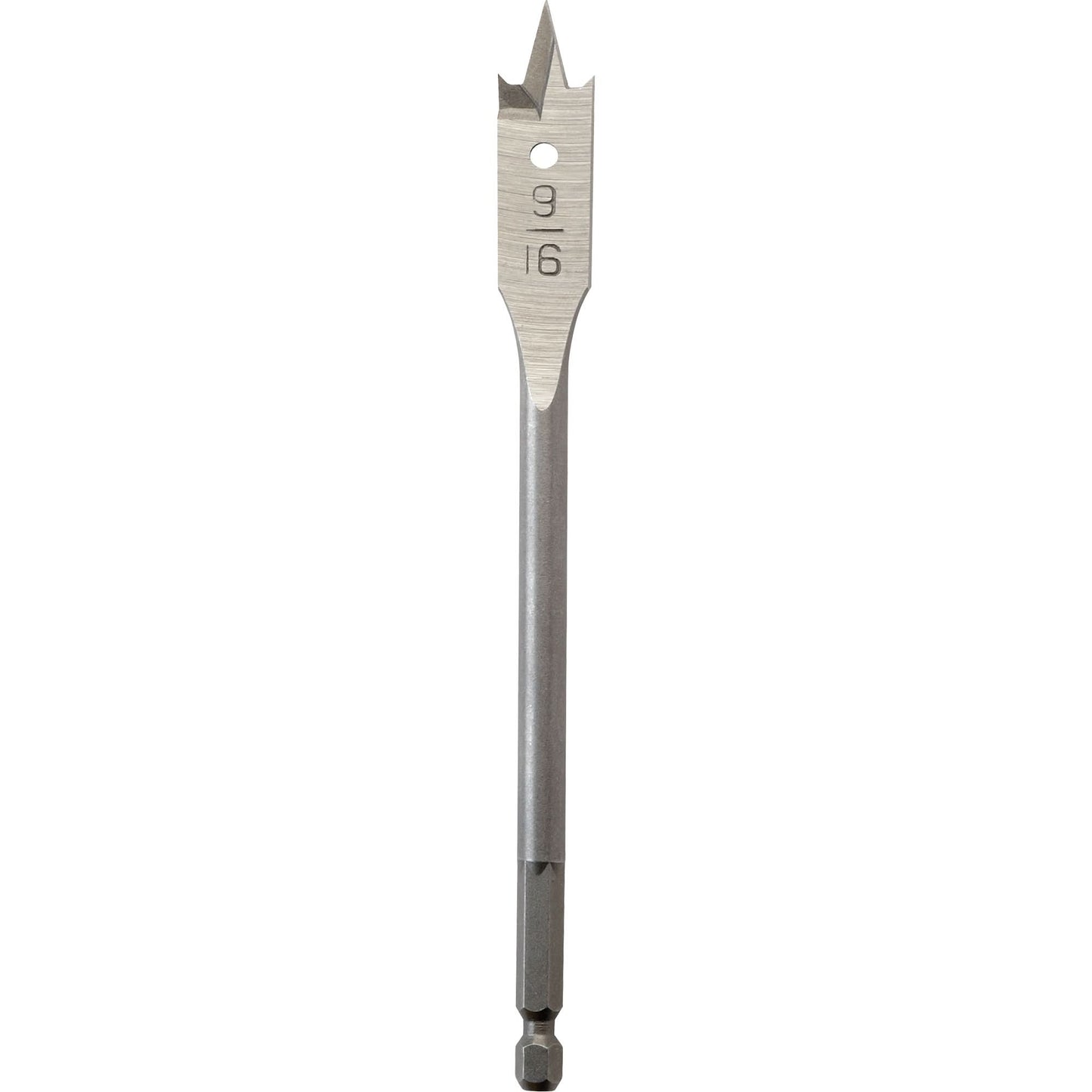 Flat Boring Bit, 9/16" Diameter, 1/4" Hex Shank, 6" Length