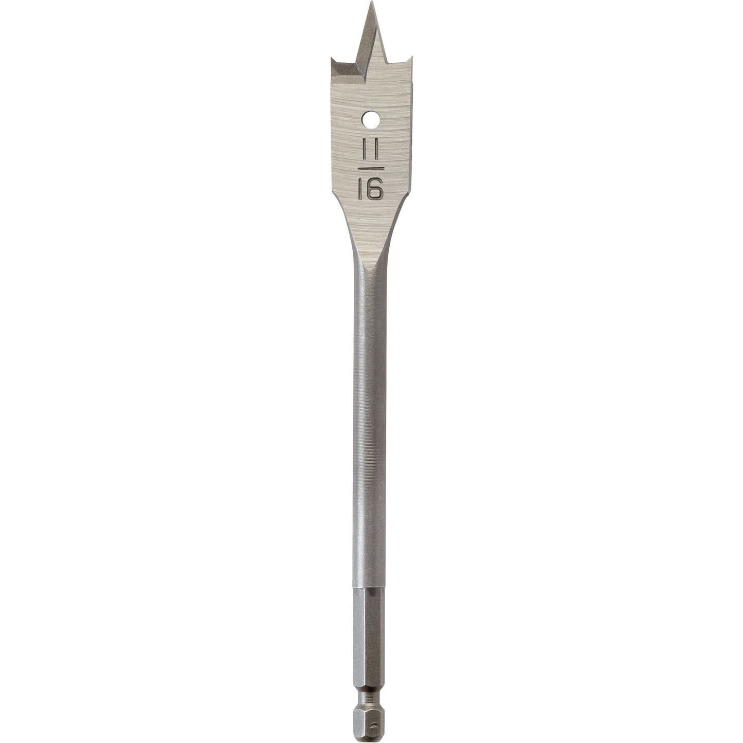 Flat Boring Bit, 11/16" Diameter, 1/4" Hex Shank, 6-1/8" Length