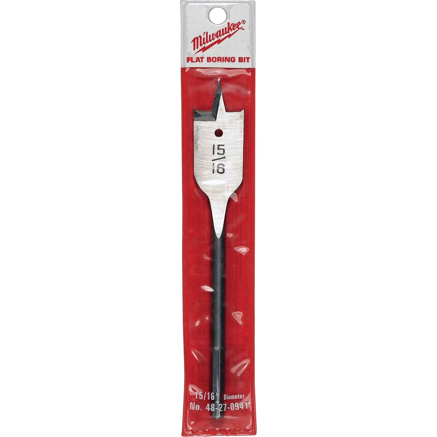 Flat Boring Bit, 15/16" Diameter, 1/4" Hex Shank, 6-1/8" Length